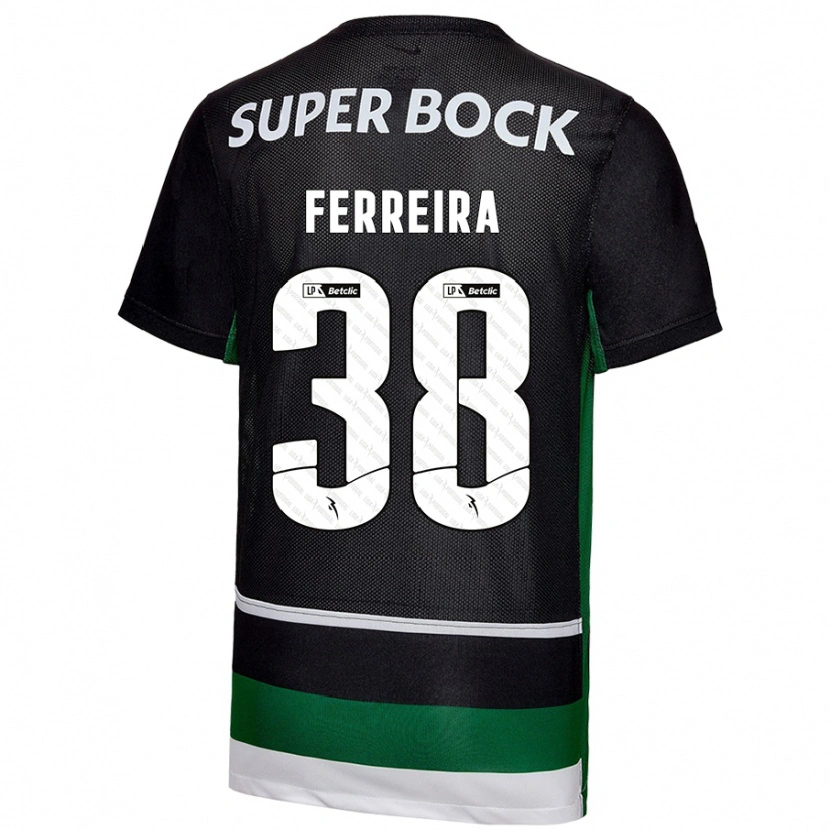 Danxen Uomo Maglia Marta Ferreira #38 Nero Bianco Verde Kit Gara Home 2024/25 Maglietta