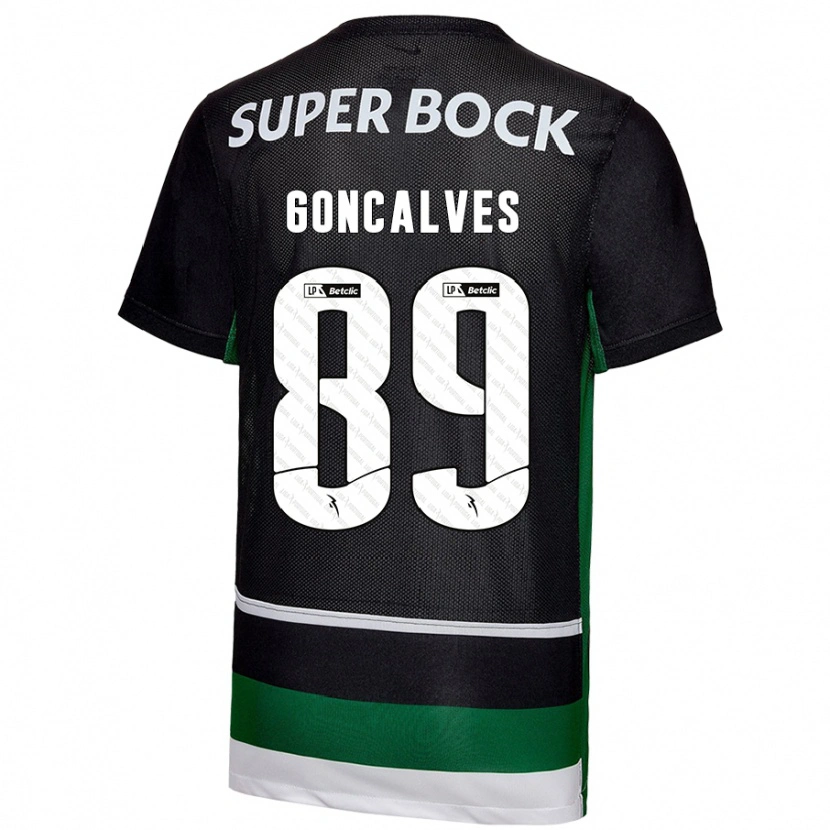 Danxen Uomo Maglia André Gonçalves #89 Nero Bianco Verde Kit Gara Home 2024/25 Maglietta