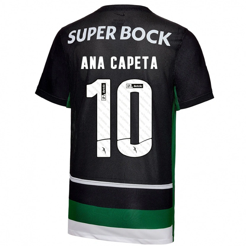 Danxen Uomo Maglia Ana Capeta #10 Nero Bianco Verde Kit Gara Home 2024/25 Maglietta