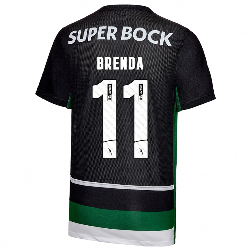 Danxen Uomo Maglia Brenda Pérez Soler #11 Nero Bianco Verde Kit Gara Home 2024/25 Maglietta