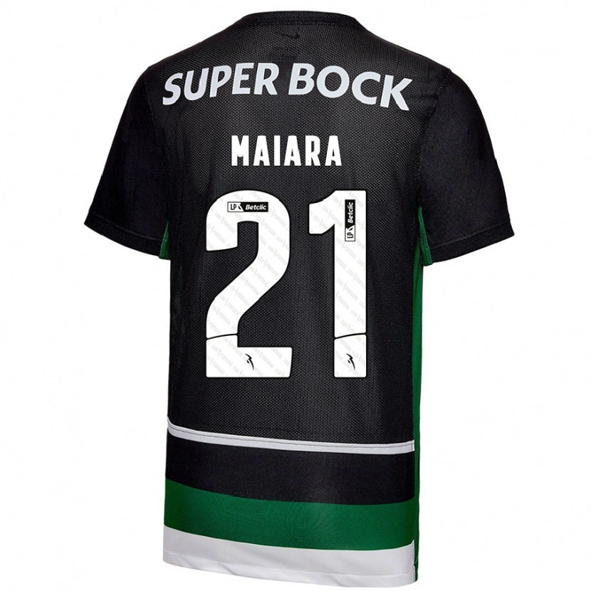 Danxen Uomo Maglia Maiara Carolina Niehues #21 Nero Bianco Verde Kit Gara Home 2024/25 Maglietta