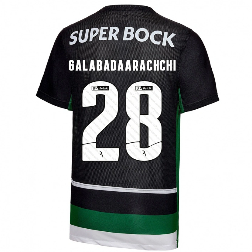 Danxen Uomo Maglia Jacinta Galabadaarachchi #28 Nero Bianco Verde Kit Gara Home 2024/25 Maglietta