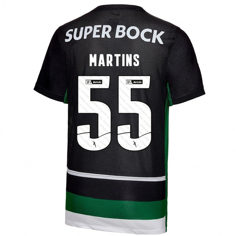 Danxen Uomo Maglia Carolina Martins #55 Nero Bianco Verde Kit Gara Home 2024/25 Maglietta