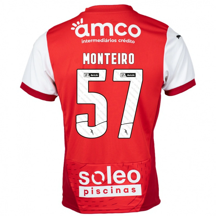 Danxen Uomo Maglia Jordan Monteiro #57 Rosso Bianco Kit Gara Home 2024/25 Maglietta