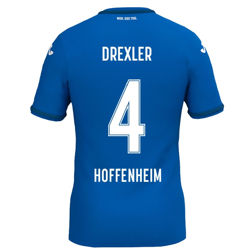 Danxen Uomo Maglia Tim Drexler #4 Blu Reale Kit Gara Home 2024/25 Maglietta