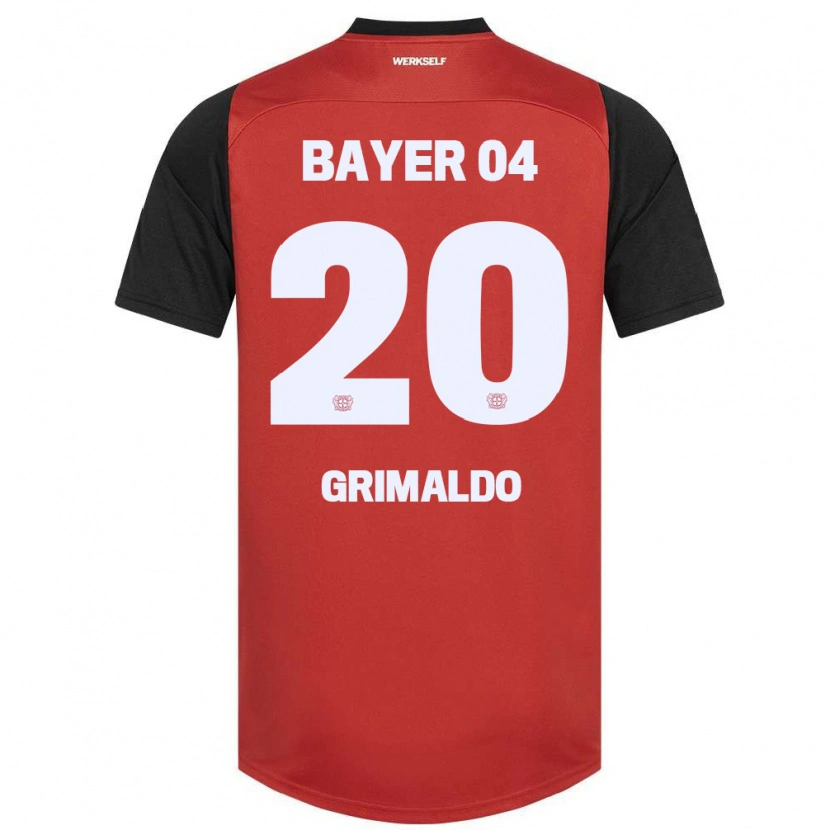 Danxen Uomo Maglia Alejandro Grimaldo #20 Rosso Nero Kit Gara Home 2024/25 Maglietta