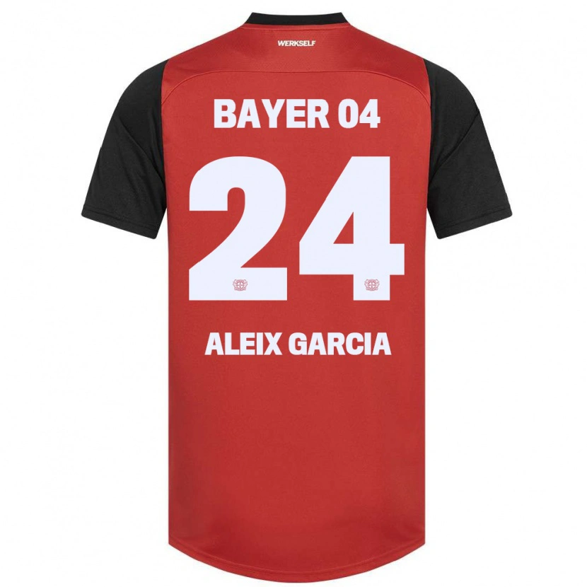 Danxen Uomo Maglia Aleix García #24 Rosso Nero Kit Gara Home 2024/25 Maglietta