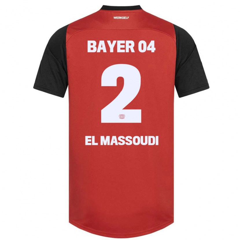 Danxen Uomo Maglia Nassim El Massoudi #2 Rosso Nero Kit Gara Home 2024/25 Maglietta