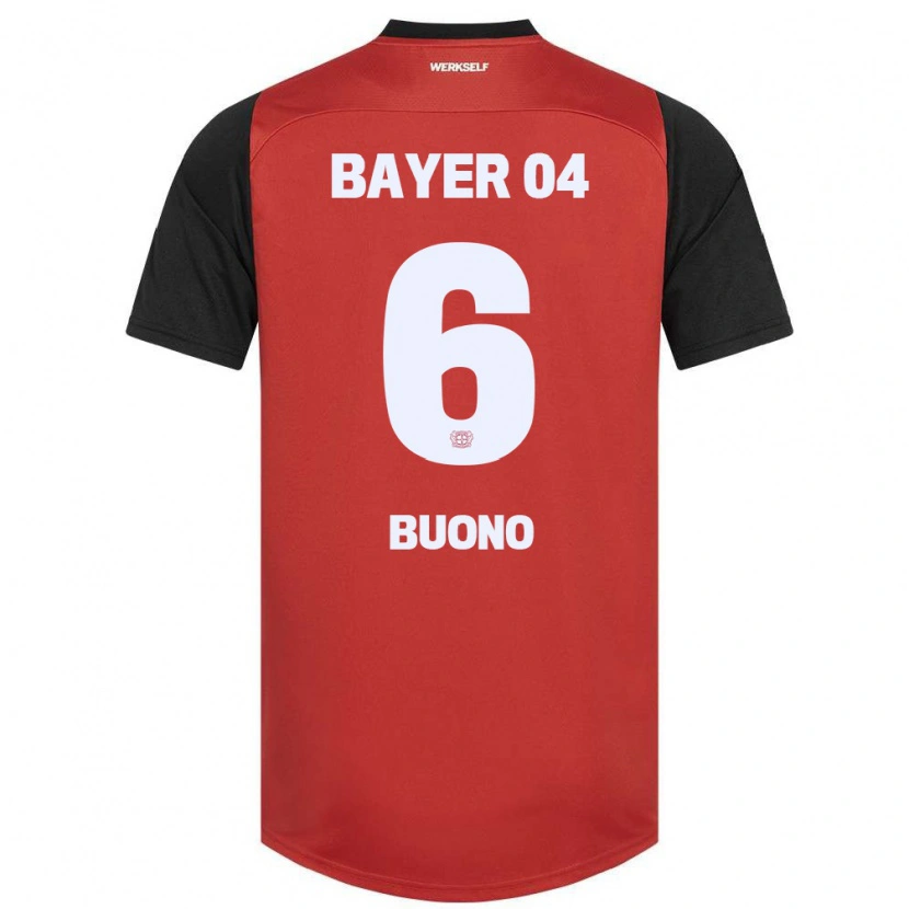 Danxen Uomo Maglia Francesco Buono #6 Rosso Nero Kit Gara Home 2024/25 Maglietta