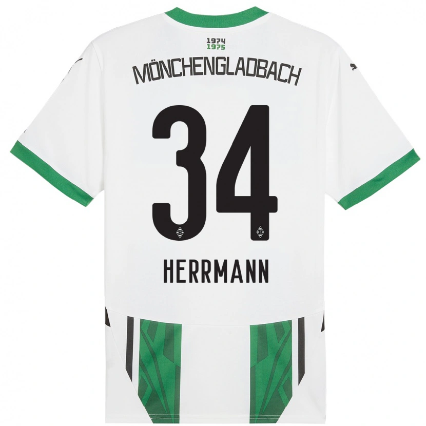 Danxen Uomo Maglia Charles Herrmann #34 Bianco Verde Kit Gara Home 2024/25 Maglietta