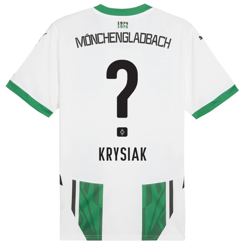 Danxen Uomo Maglia Bartlomiej Krysiak #0 Bianco Verde Kit Gara Home 2024/25 Maglietta