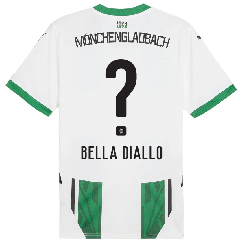 Danxen Uomo Maglia Oumar Bella Diallo #0 Bianco Verde Kit Gara Home 2024/25 Maglietta