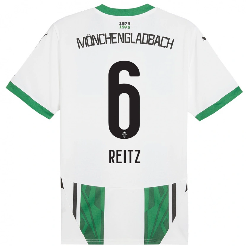 Danxen Uomo Maglia Tony Reitz #6 Bianco Verde Kit Gara Home 2024/25 Maglietta