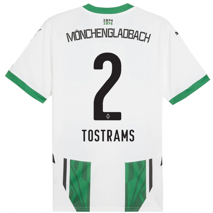 Danxen Uomo Maglia Eva Tostrams #2 Bianco Verde Kit Gara Home 2024/25 Maglietta