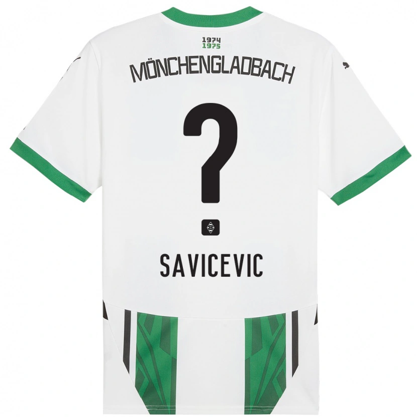 Danxen Uomo Maglia Stefan Savicevic #0 Bianco Verde Kit Gara Home 2024/25 Maglietta