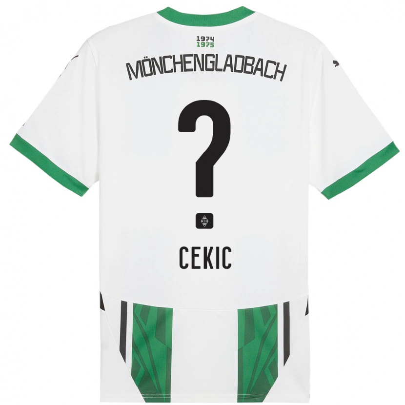 Danxen Uomo Maglia Adnan Cekic #0 Bianco Verde Kit Gara Home 2024/25 Maglietta
