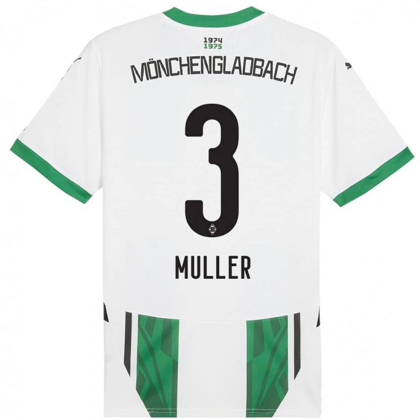 Danxen Uomo Maglia Barbara Müller #3 Bianco Verde Kit Gara Home 2024/25 Maglietta