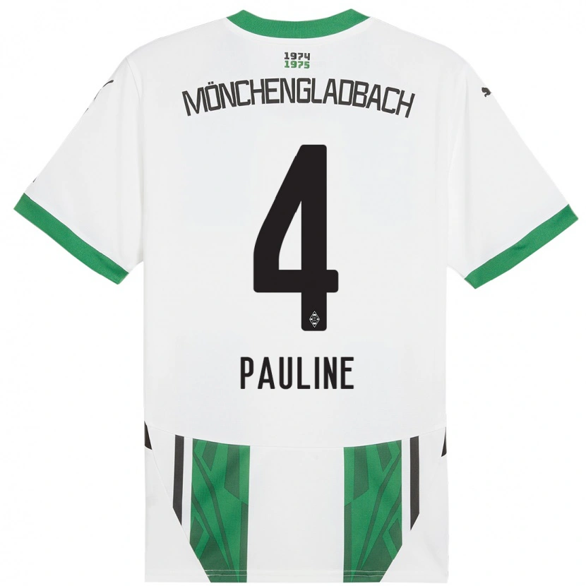 Danxen Uomo Maglia Pauline Dallmann #4 Bianco Verde Kit Gara Home 2024/25 Maglietta