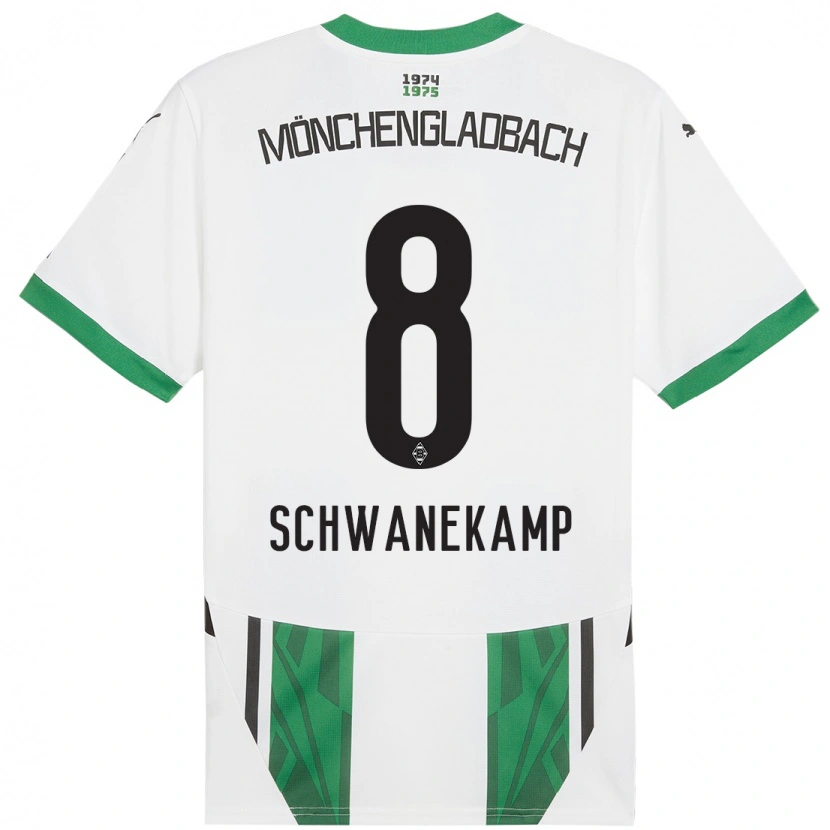 Danxen Uomo Maglia Jana Schwanekamp #8 Bianco Verde Kit Gara Home 2024/25 Maglietta