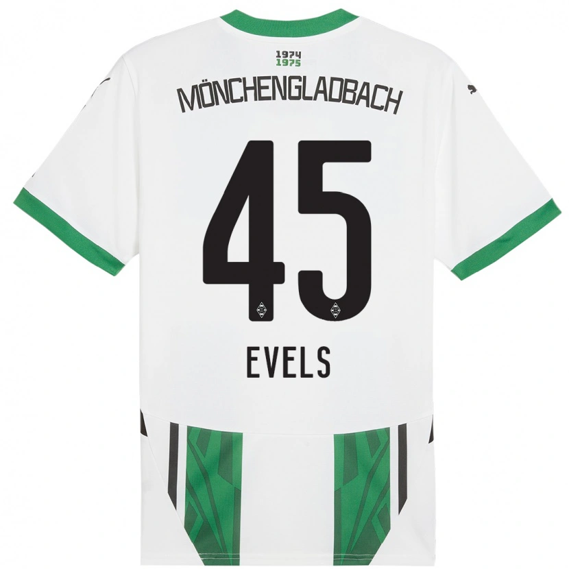 Danxen Uomo Maglia Emily Evels #45 Bianco Verde Kit Gara Home 2024/25 Maglietta