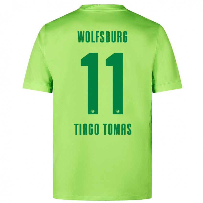 Danxen Uomo Maglia Tiago Tomás #11 Verde Fluorescente Kit Gara Home 2024/25 Maglietta