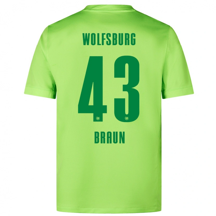 Danxen Uomo Maglia Manuel Braun #43 Verde Fluorescente Kit Gara Home 2024/25 Maglietta