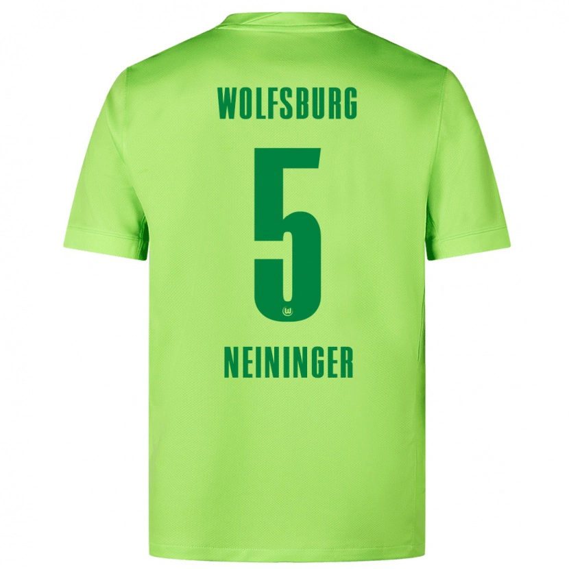 Danxen Uomo Maglia Tim Neininger #5 Verde Fluorescente Kit Gara Home 2024/25 Maglietta