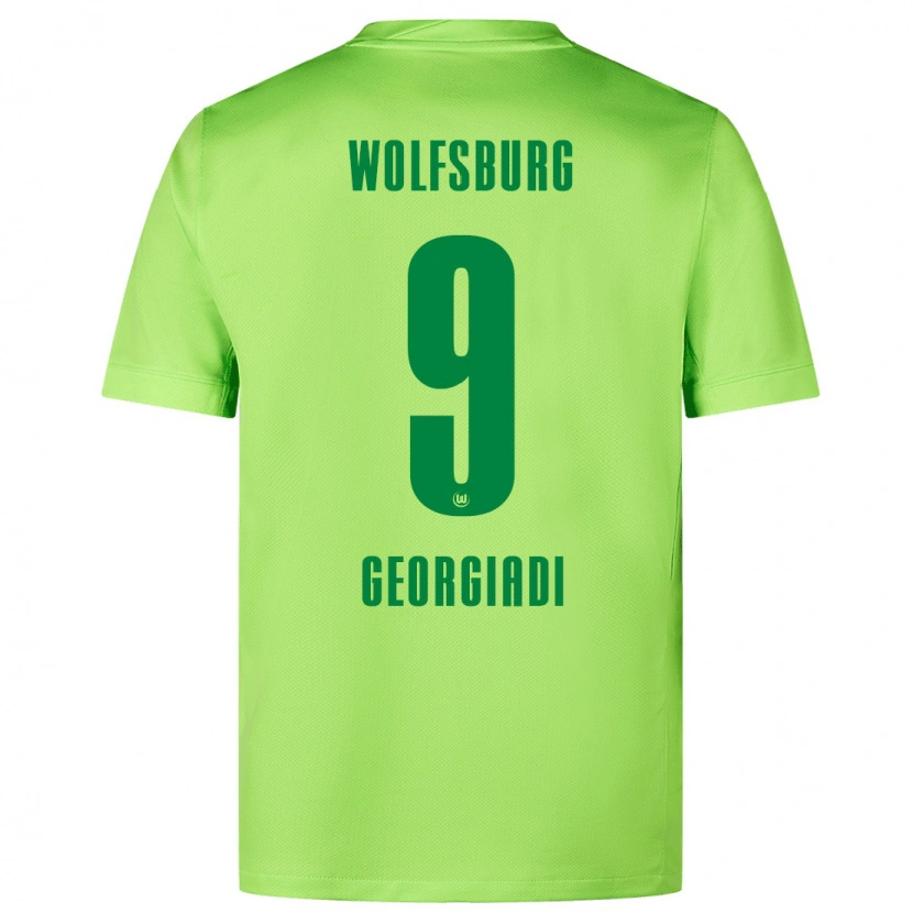 Danxen Uomo Maglia Alexander Georgiadi #9 Verde Fluorescente Kit Gara Home 2024/25 Maglietta