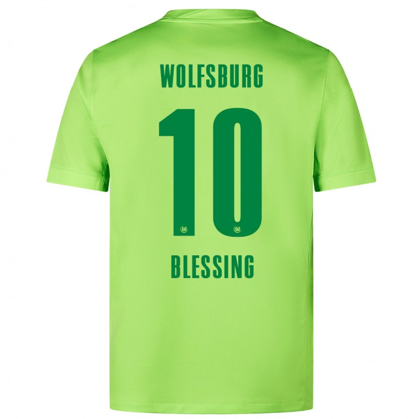 Danxen Uomo Maglia Èlisée Blessing #10 Verde Fluorescente Kit Gara Home 2024/25 Maglietta