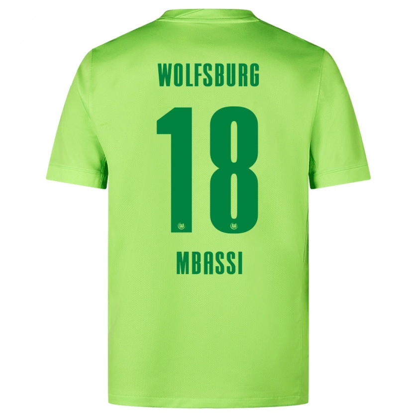 Danxen Uomo Maglia Mario Mbassi #18 Verde Fluorescente Kit Gara Home 2024/25 Maglietta