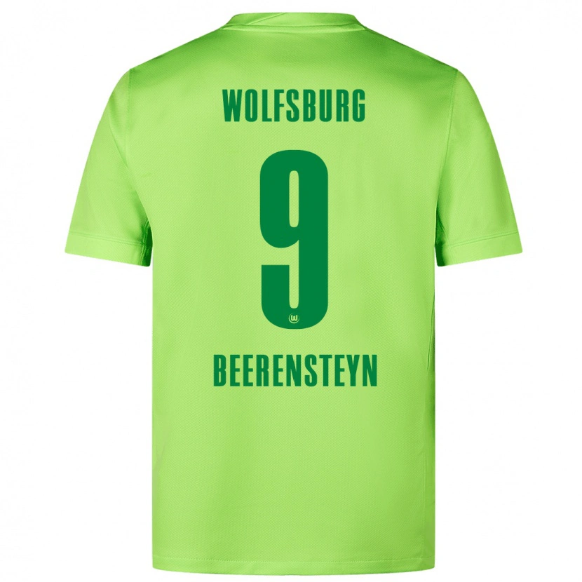 Danxen Uomo Maglia Lineth Beerensteyn #9 Verde Fluorescente Kit Gara Home 2024/25 Maglietta
