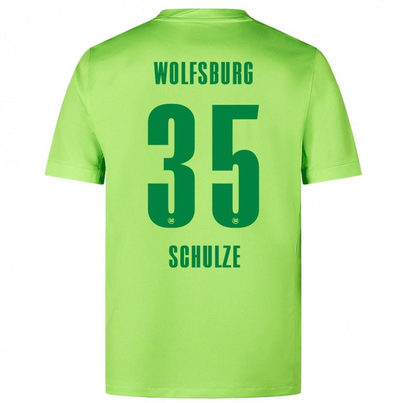 Danxen Uomo Maglia Philipp Schulze #35 Verde Fluorescente Kit Gara Home 2024/25 Maglietta