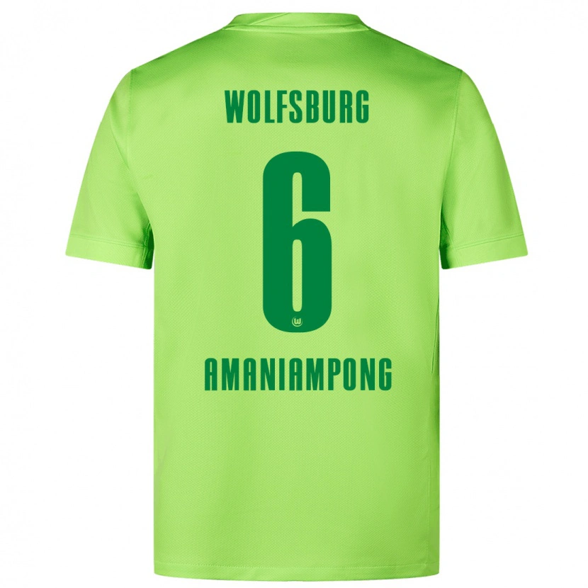 Danxen Uomo Maglia Marces Amaniampong #6 Verde Fluorescente Kit Gara Home 2024/25 Maglietta