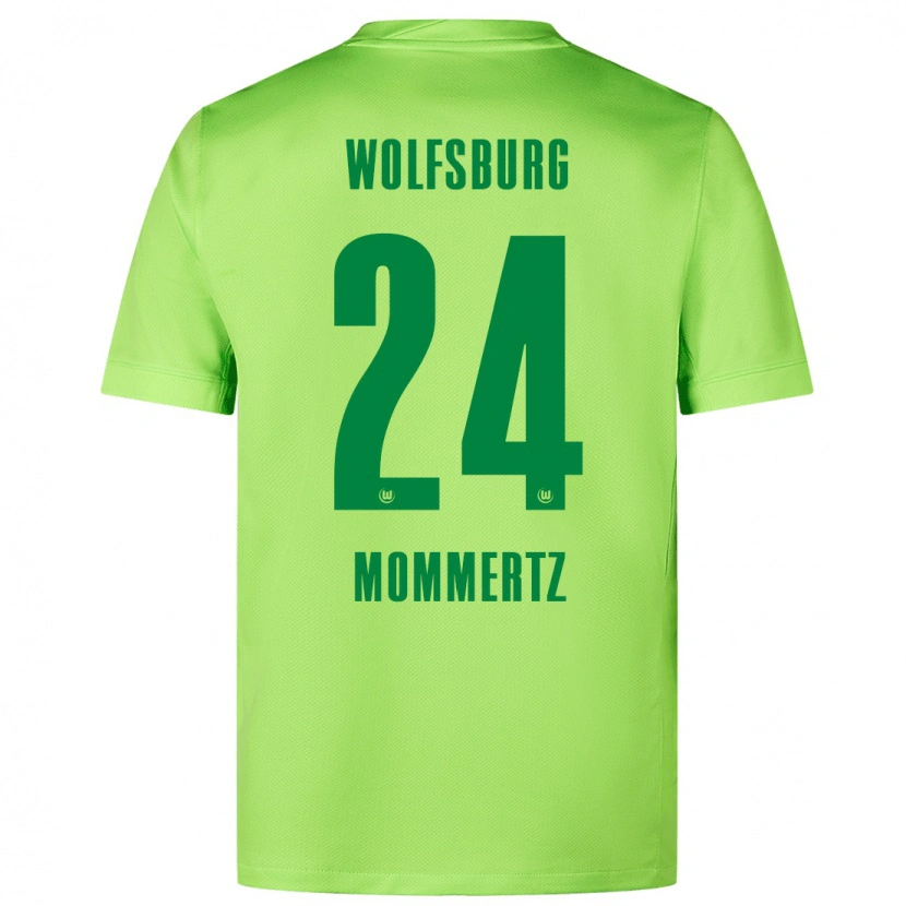 Danxen Uomo Maglia Benjamin Mommertz #24 Verde Fluorescente Kit Gara Home 2024/25 Maglietta