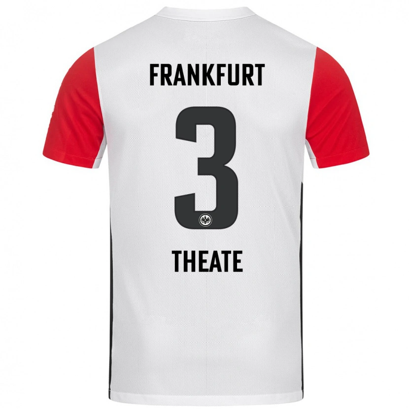 Danxen Uomo Maglia Arthur Theate #3 Bianco Rosso Kit Gara Home 2024/25 Maglietta