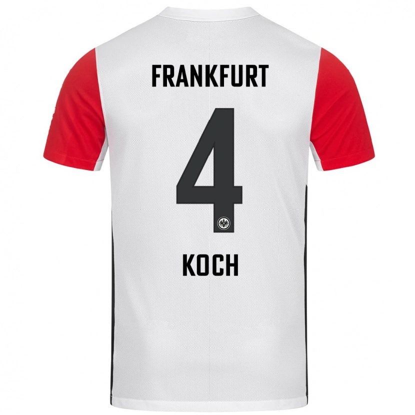 Danxen Uomo Maglia Robin Koch #4 Bianco Rosso Kit Gara Home 2024/25 Maglietta