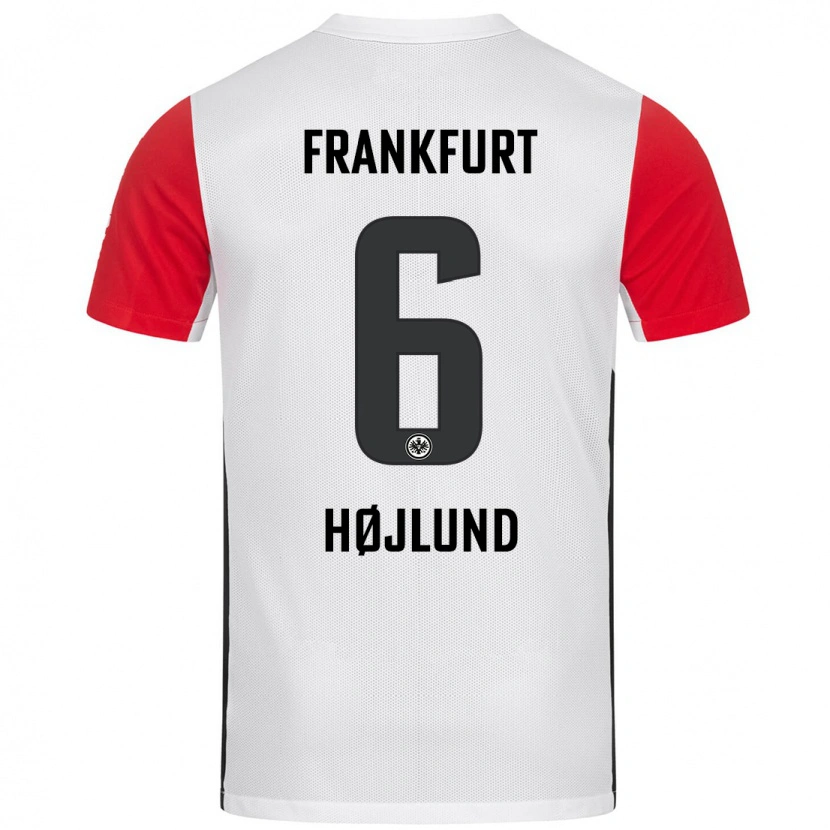Danxen Uomo Maglia Oscar Højlund #6 Bianco Rosso Kit Gara Home 2024/25 Maglietta
