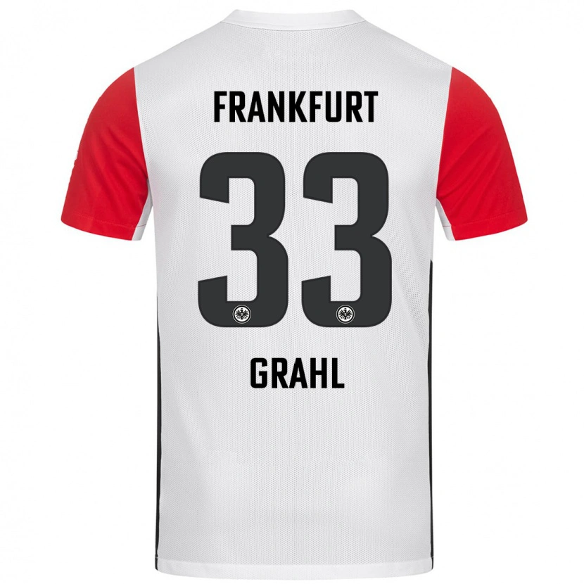 Danxen Uomo Maglia Jens Grahl #33 Bianco Rosso Kit Gara Home 2024/25 Maglietta