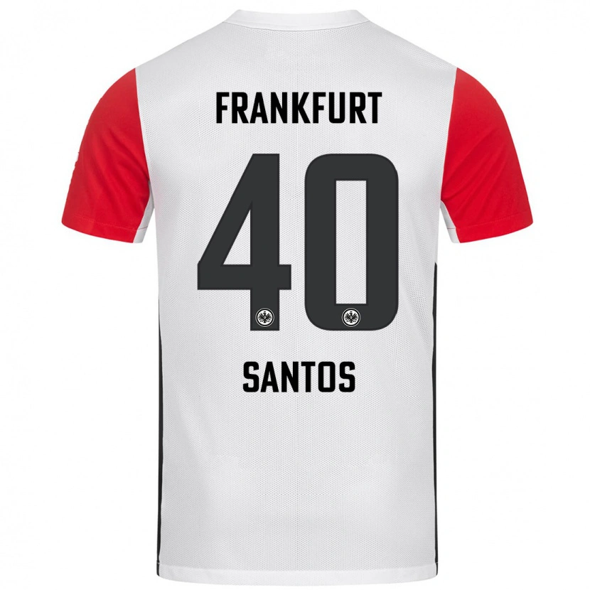 Danxen Uomo Maglia Kauã Santos #40 Bianco Rosso Kit Gara Home 2024/25 Maglietta