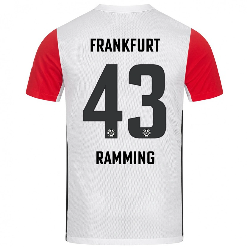 Danxen Uomo Maglia Nils Ramming #43 Bianco Rosso Kit Gara Home 2024/25 Maglietta