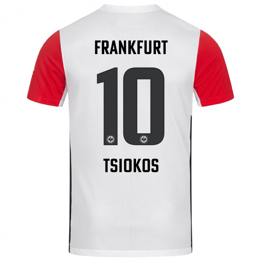 Danxen Uomo Maglia Leonidas Ilias Tsiokos #10 Bianco Rosso Kit Gara Home 2024/25 Maglietta