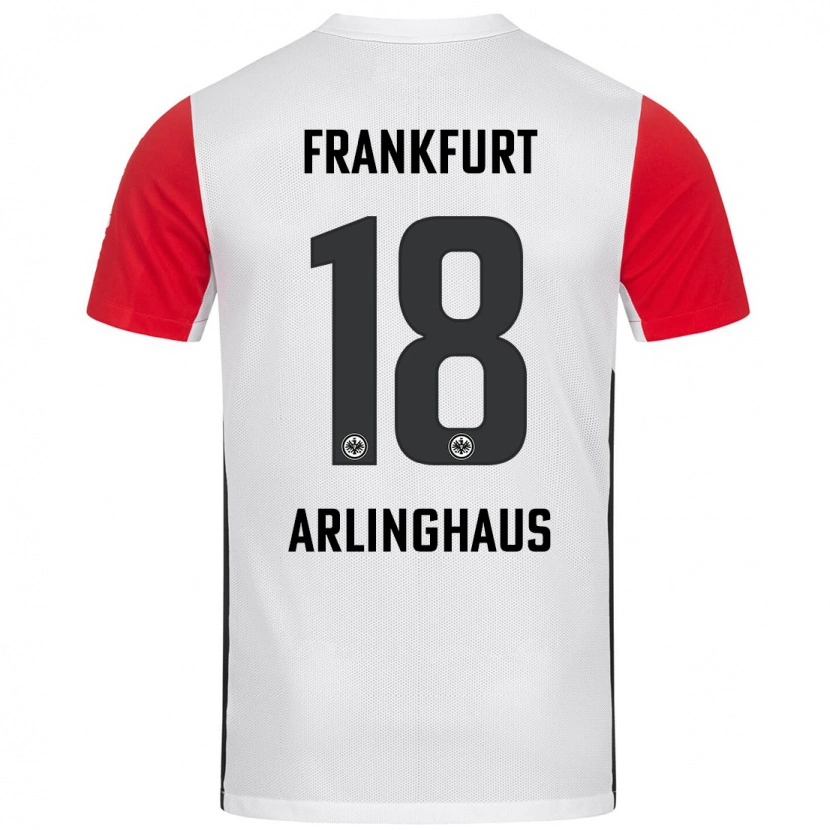 Danxen Uomo Maglia Max Arlinghaus #18 Bianco Rosso Kit Gara Home 2024/25 Maglietta