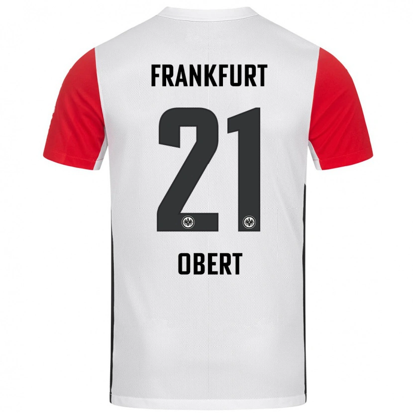 Danxen Uomo Maglia Yuriy Obert #21 Bianco Rosso Kit Gara Home 2024/25 Maglietta