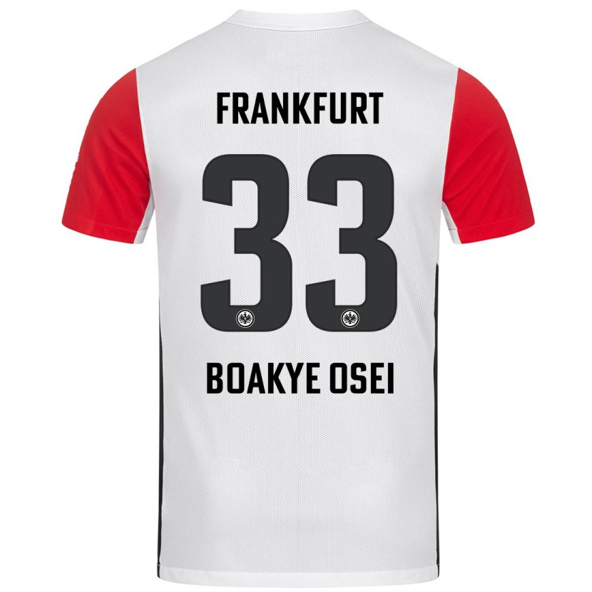 Danxen Uomo Maglia Derek Boakye-Osei #33 Bianco Rosso Kit Gara Home 2024/25 Maglietta