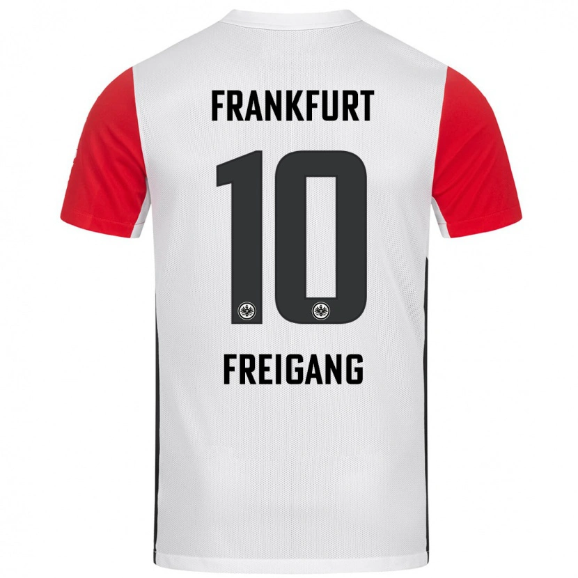 Danxen Uomo Maglia Laura Freigang #10 Bianco Rosso Kit Gara Home 2024/25 Maglietta