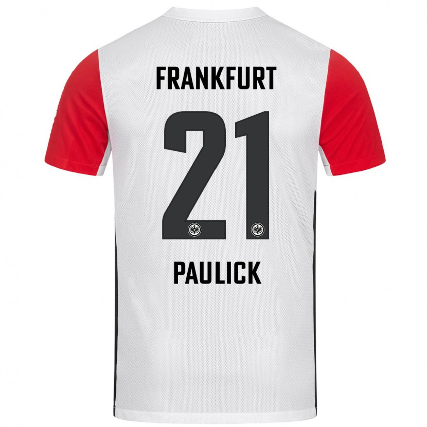 Danxen Uomo Maglia Lea Paulick #21 Bianco Rosso Kit Gara Home 2024/25 Maglietta