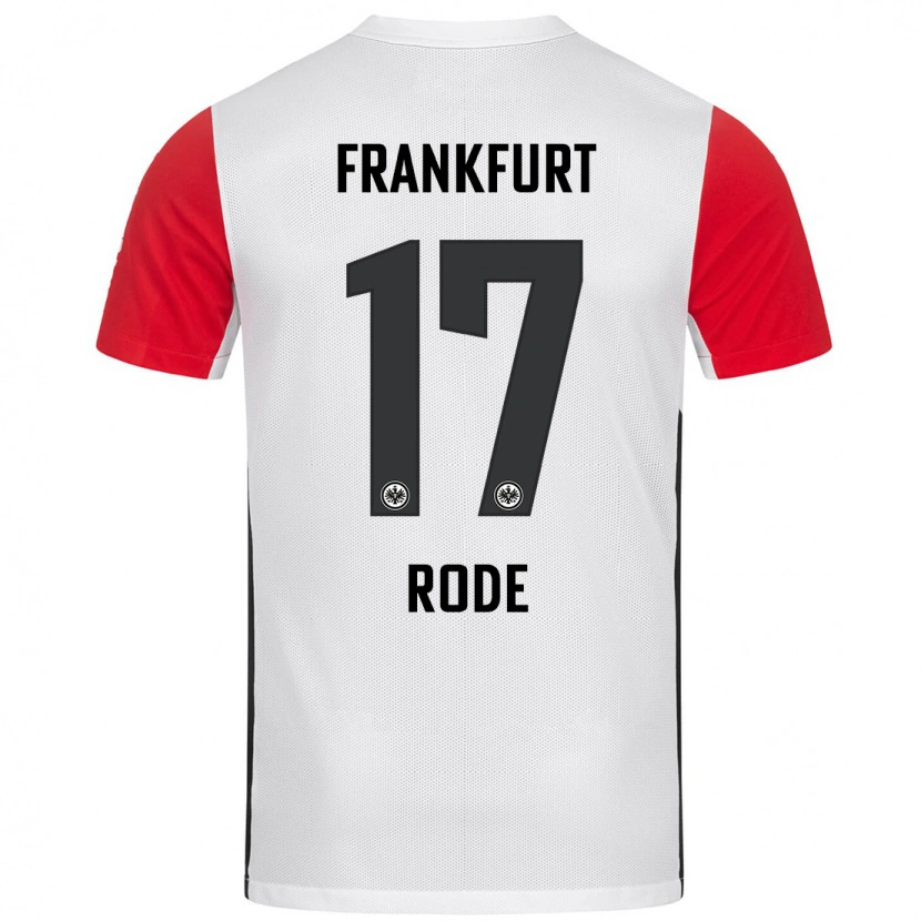 Danxen Uomo Maglia Sebastian Rode #17 Bianco Rosso Kit Gara Home 2024/25 Maglietta