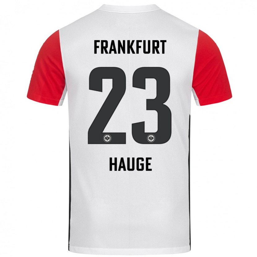Danxen Uomo Maglia Jens Petter Hauge #23 Bianco Rosso Kit Gara Home 2024/25 Maglietta