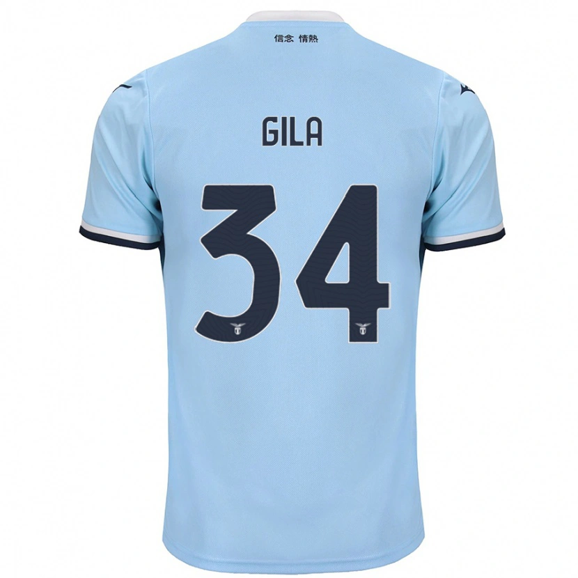 Danxen Uomo Maglia Mario Gila #34 Blu Kit Gara Home 2024/25 Maglietta
