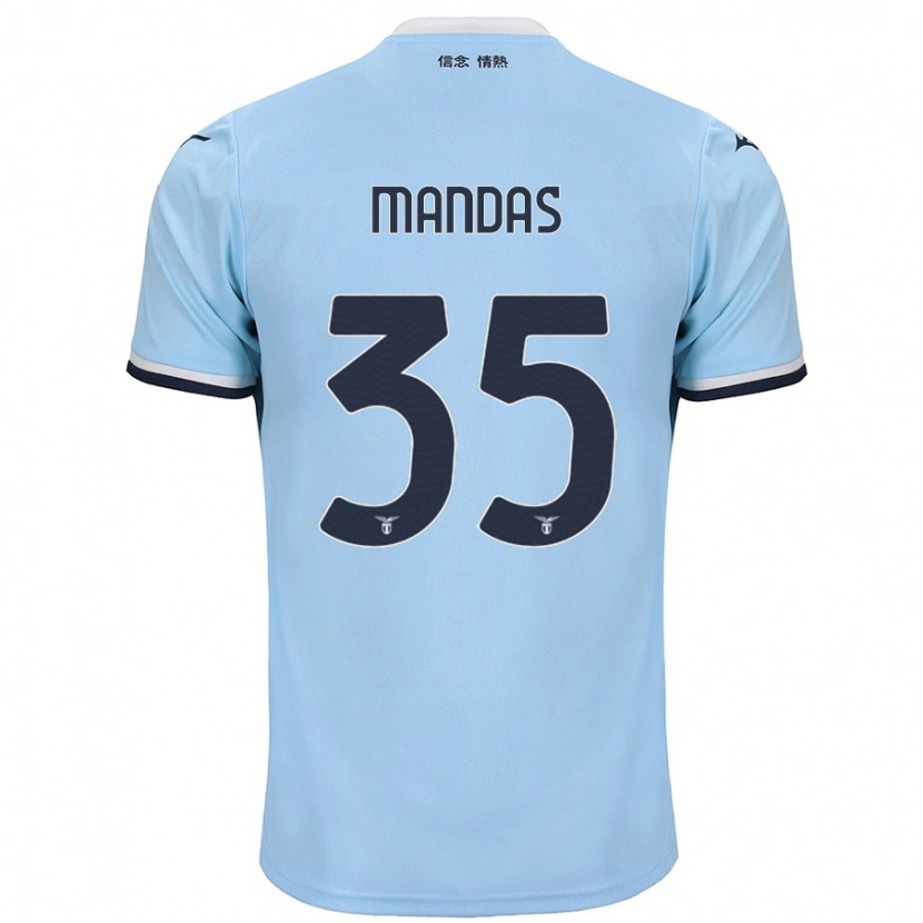 Danxen Uomo Maglia Christos Mandas #35 Blu Kit Gara Home 2024/25 Maglietta